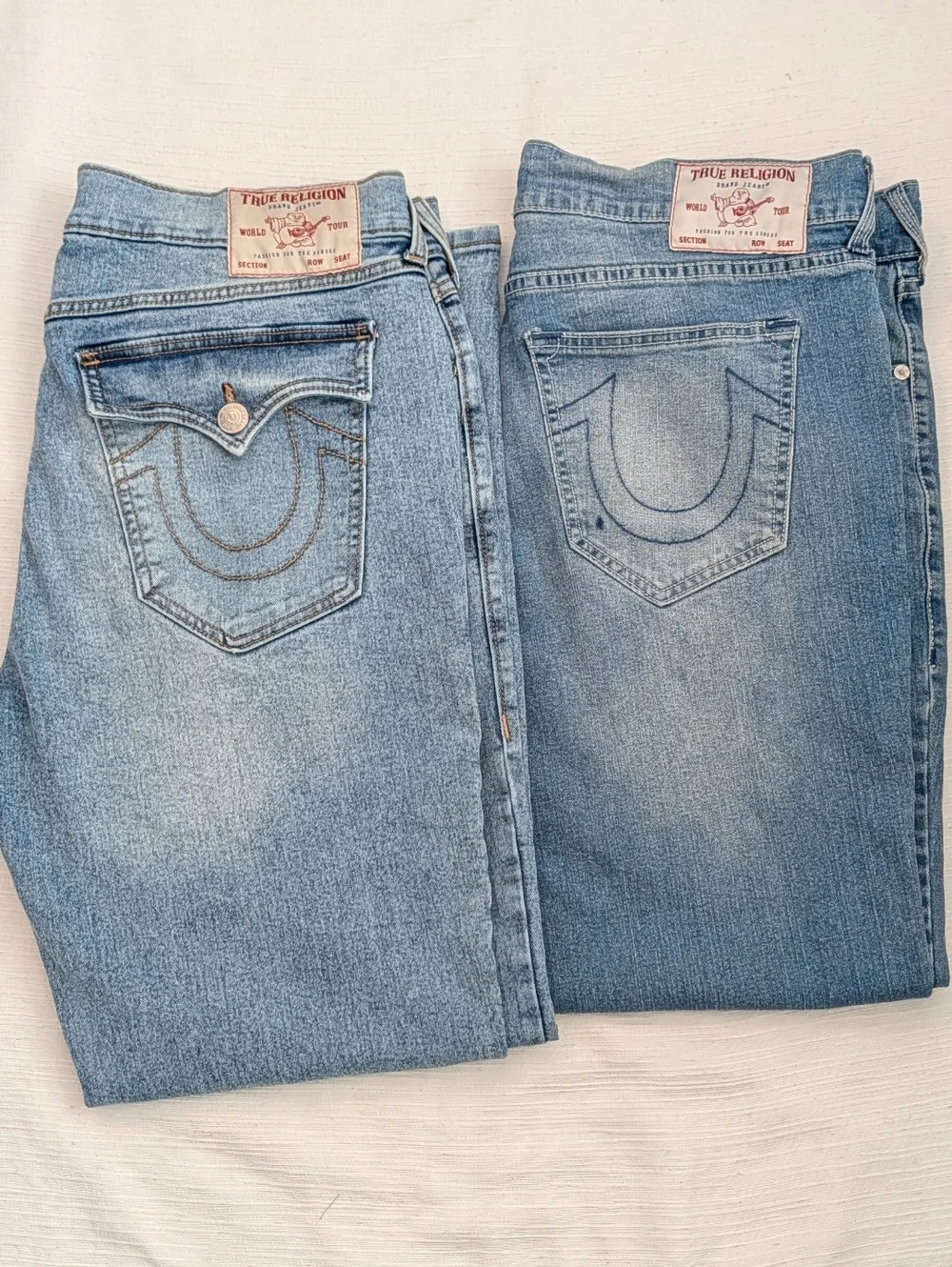 2 Pairs Of True Religion Geno Relaxed Slim Denim Jeans Men Sz 36